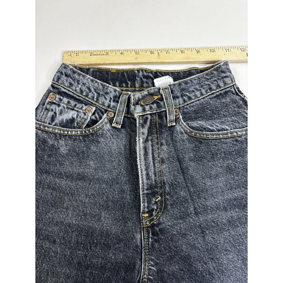 Levi's Sz 3 (Actual 22x28) High Rise 17525-0267 USA 100% Cotton Black Jeans EUC - Picture 6 of 10